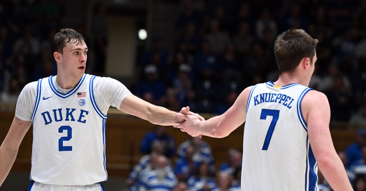 Jon Scheyer reacts to Cooper Flagg, Kon Knueppel joining him in rare category vs. North Carolina