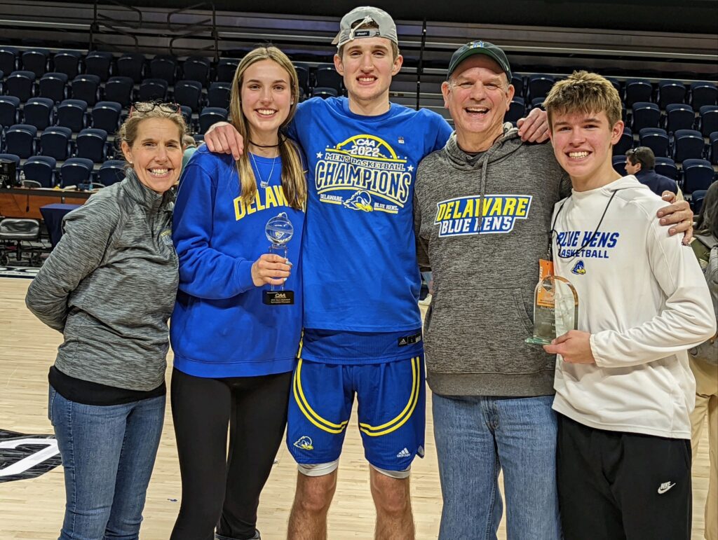 The Carr family after Andrew (center) won the CAA Championship - Photo courtesy of Andrew Carr