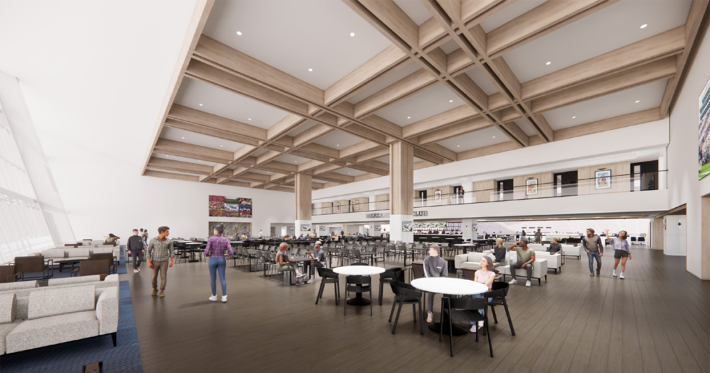 A rendering of what the Marzano Club could look like following a multi-year, $700 million renovation project. (Image courtesy of Penn State Athletics)