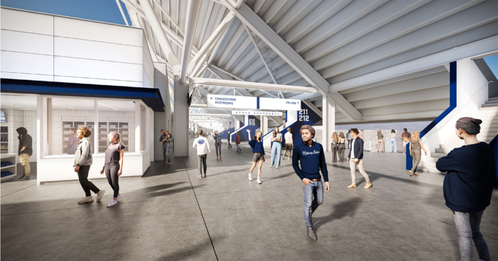 A rendering of the new upper concourse following a multi-year, $700 million renovation project. (Image courtesy of Penn State Athletics)