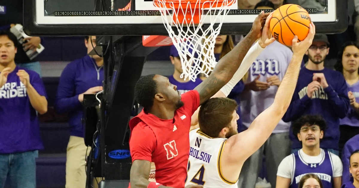 Nebraska grinds out a 20-point comeback victory at Northwestern, 68-64