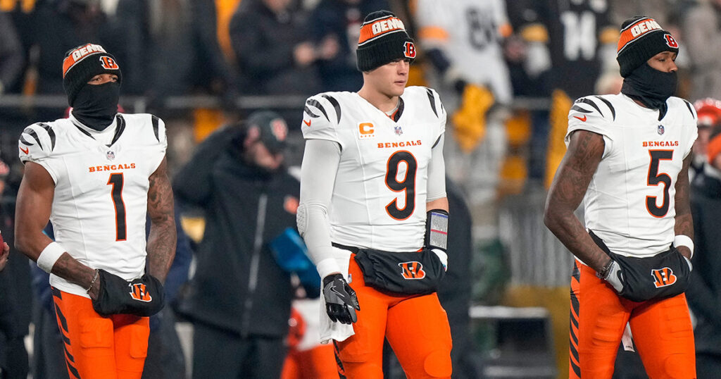 Cincinnati Bengals WR Ja'Marr Chase, QB Joe Burrow and WR Tee Higgins