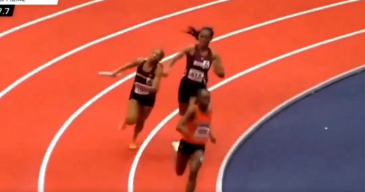 High school track sprinter attacked with baton by competitor in middle of race