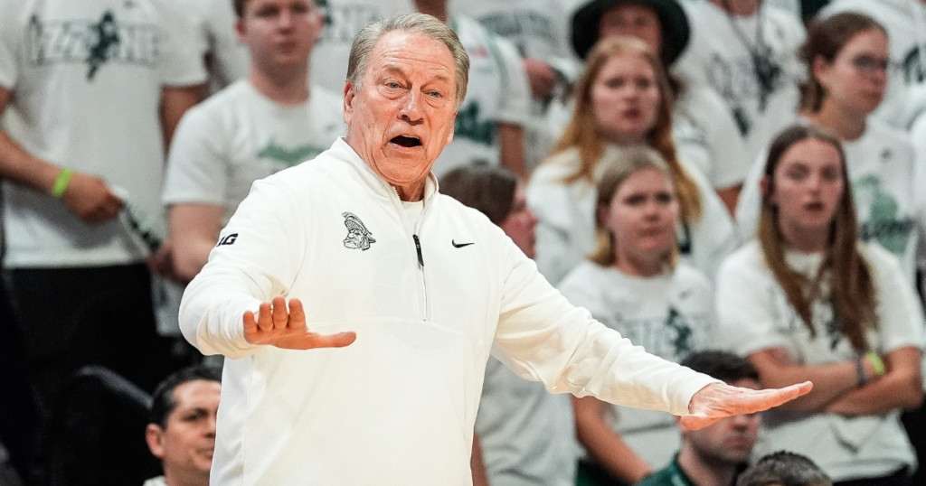 Michigan State head coach Tom Izzo reacts to a play against Michigan during the second half at Breslin Center in East Lansing on Sunday, March 9, 2025 - Junfu Han, USA TODAY Sports