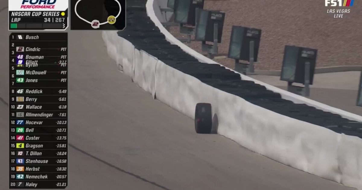 WATCH: Chase Briscoe loses wheel at Las Vegas, penalty incoming