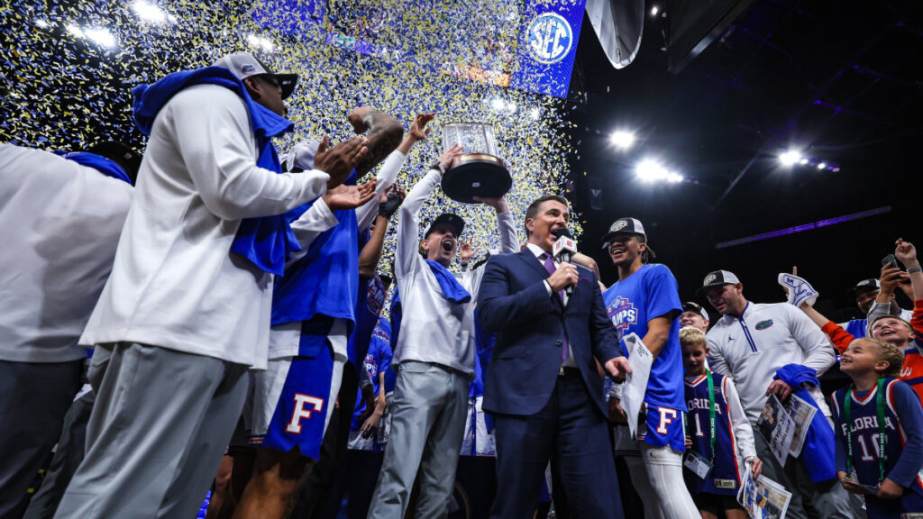 Florida coach Todd Golden and the Gators are SEC champs. (UAA photo by Maddie Washburn/@GatorsMBK)