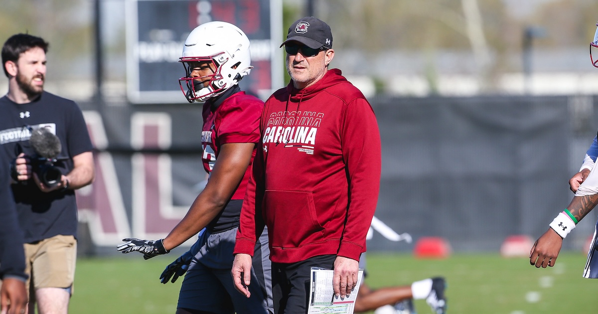 Everything Mike Shula said about South Carolina football spring practice on Monday