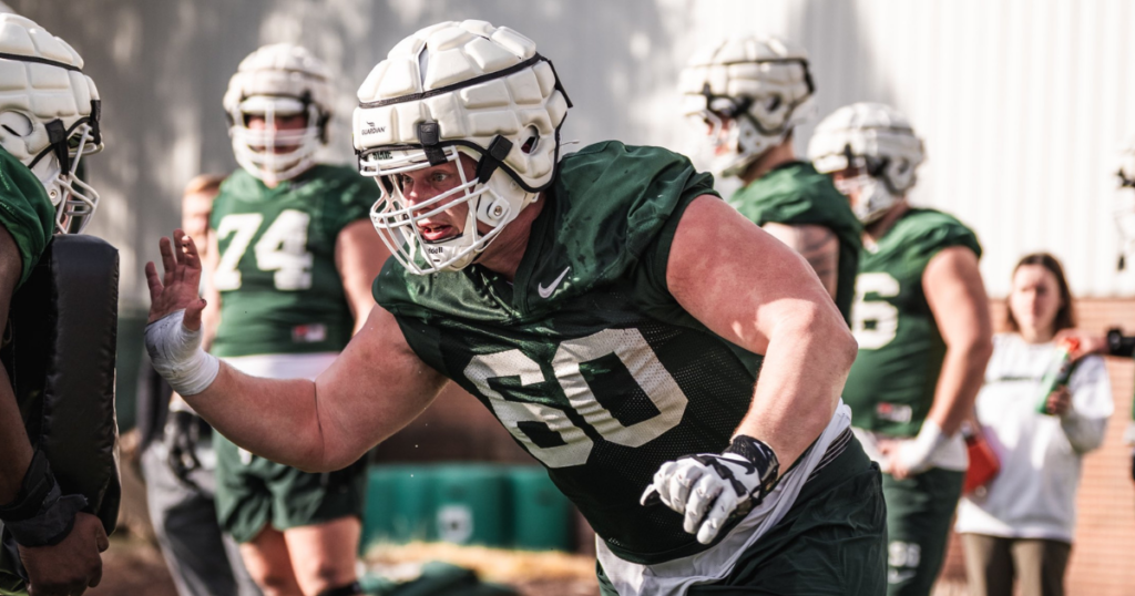 Michigan State offensive lineman Luka Vincic (photo courtesy of @MSU_Football on Twitter).