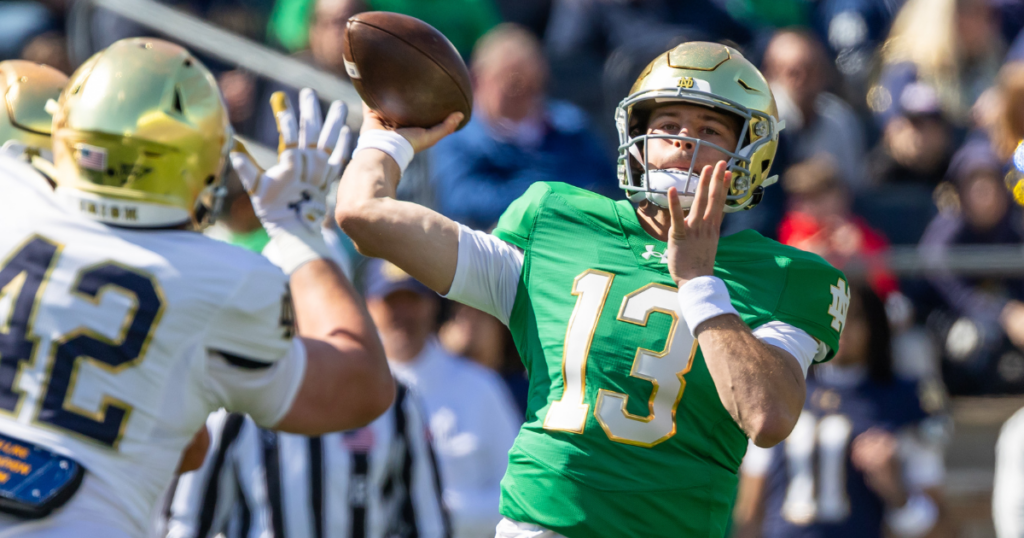 Notre Dame quarterback CJ Carr