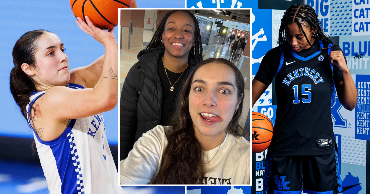 Georgia Amoore and Tonie Morgan bumped into each other at the airport and took a selfie