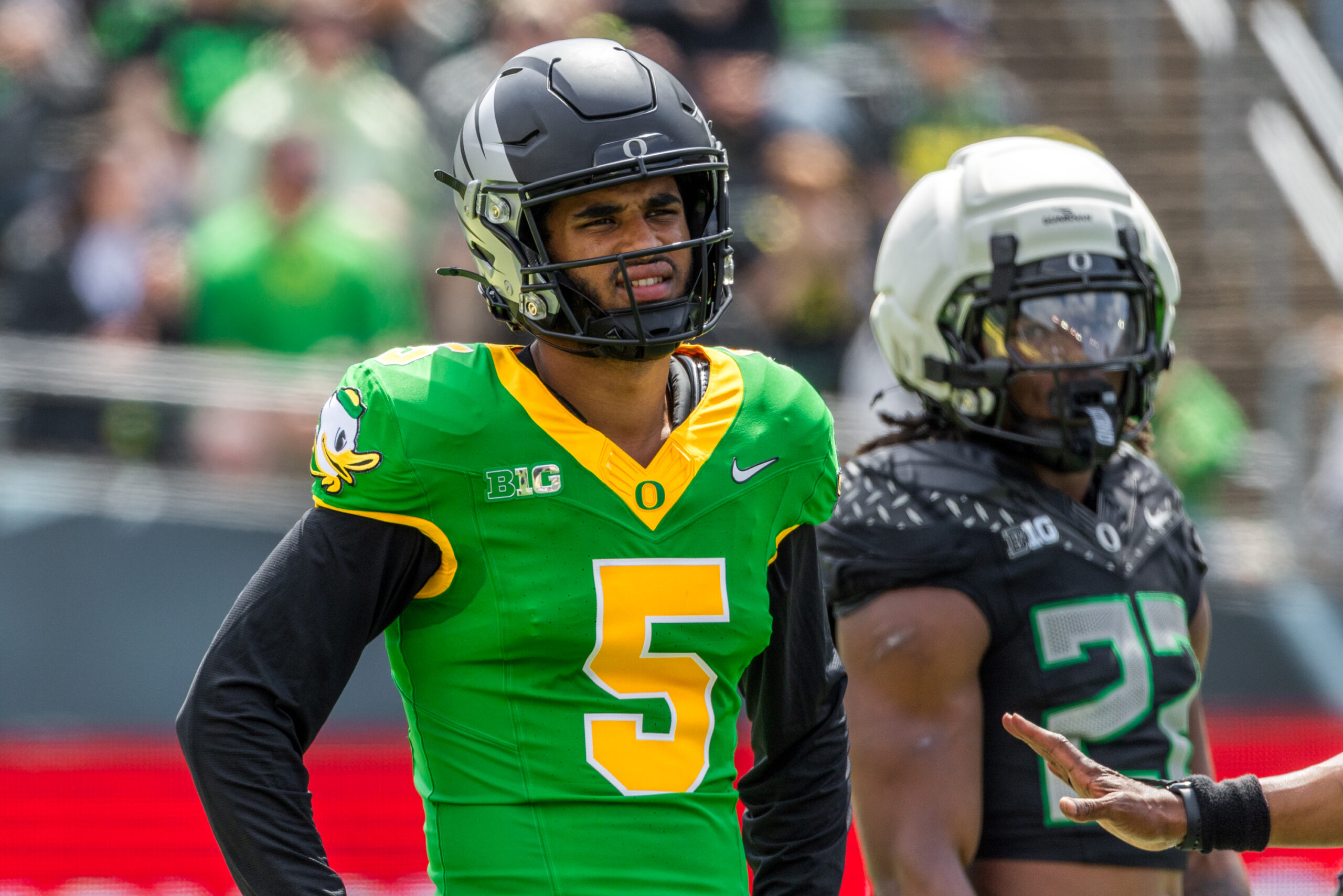 Dante Moore evaluates spring game performance