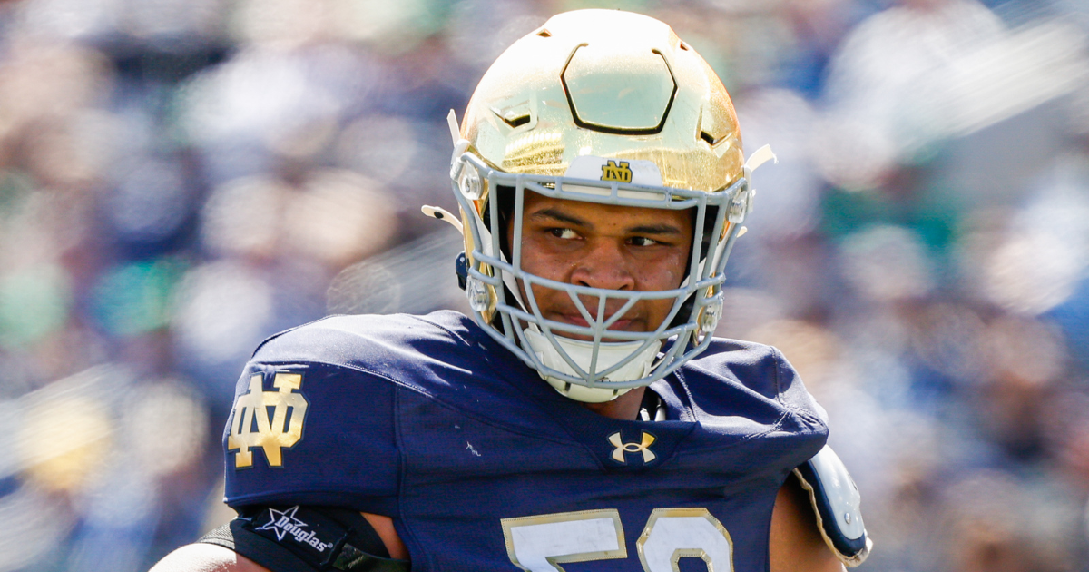 Notre Dame OL Charles Jagusah suffers arm injury in UTV accident, undergoes surgery