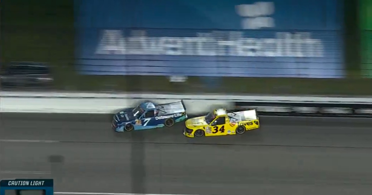 Carson Hocevar wins Truck Series race at Kansas in instant classic finish over Layne Riggs