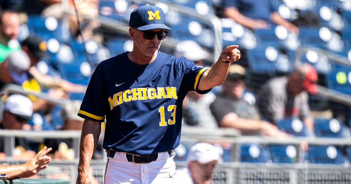 Michigan manager Tracy Smith interrupted mid-interview by UCLA home run at Big Ten Tournament