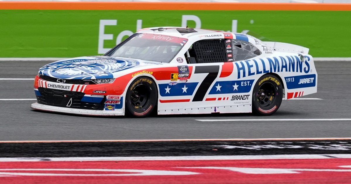 Denny Hamlin reacts to Justin Allgaier ignoring order to pit at Charlotte, costing him the win
