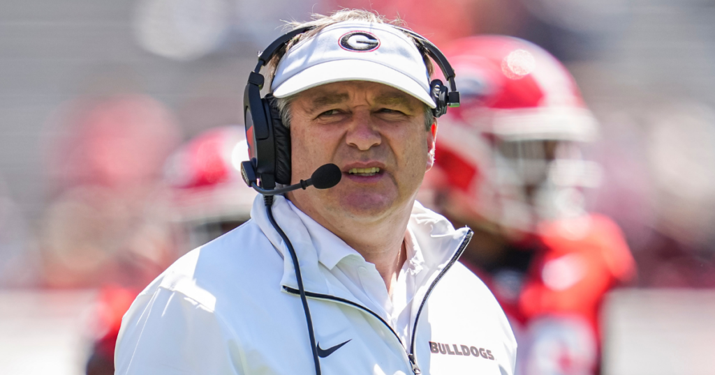 Georgia football head coach Kirby Smart at Spring Game.