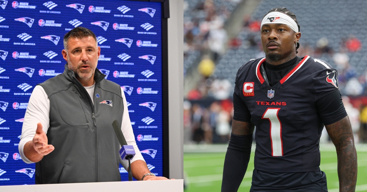 Patriots head coach Mike Vrabel reacts to Stefon Diggs' viral party video