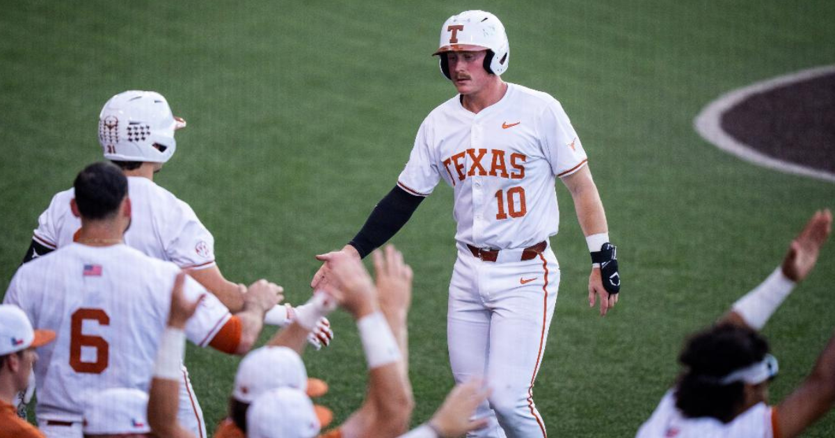 HCU mistakes and strong bullpen lead Texas to comfortable 7-1 victory in Game 1 of the Austin Regional.