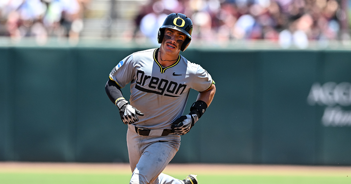 WATCH: Oregon star Anson Aroz ejected, suspended after trucking catcher on controversial play late vs. Utah Valley