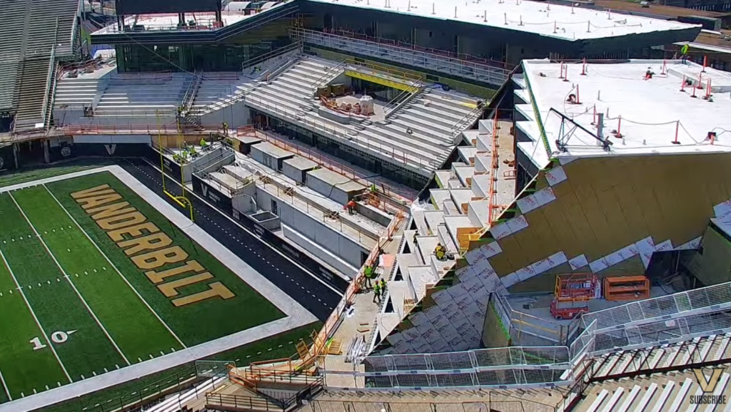 A view of the construction currently underway at Vanderbilt's FirstBank Stadium