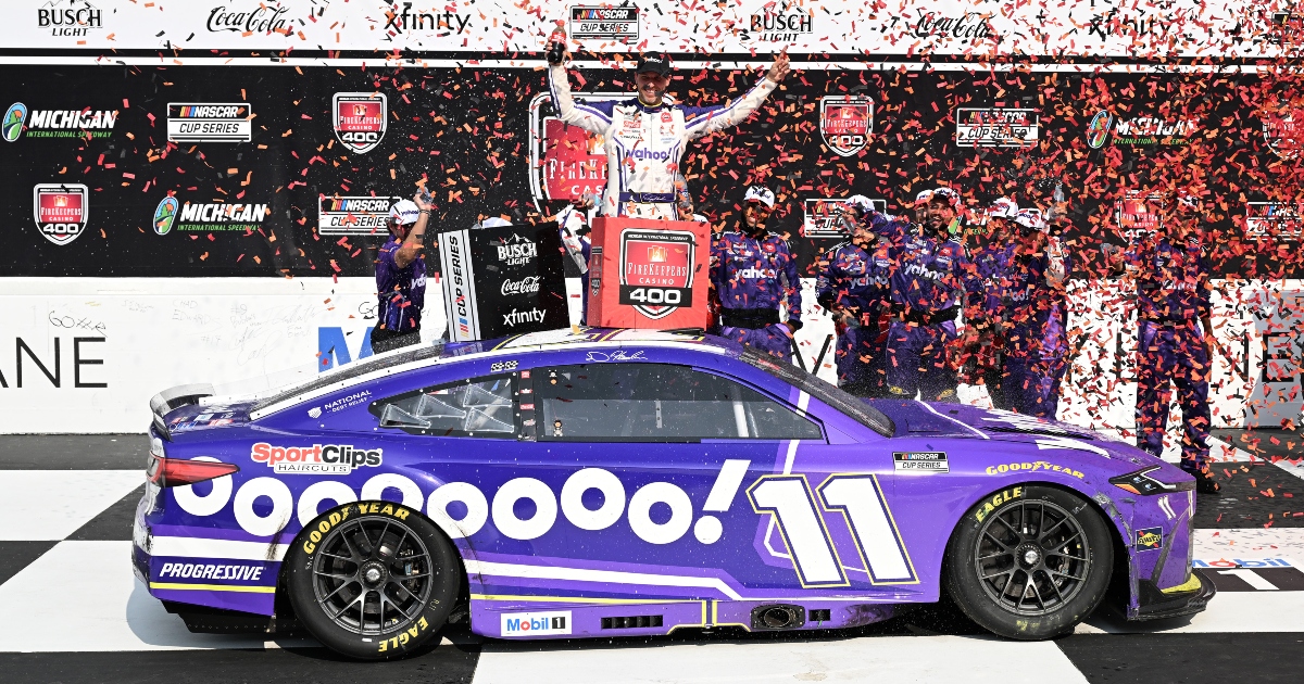 Denny Hamlin responds to whether Michigan NASCAR win will influence new baby's name