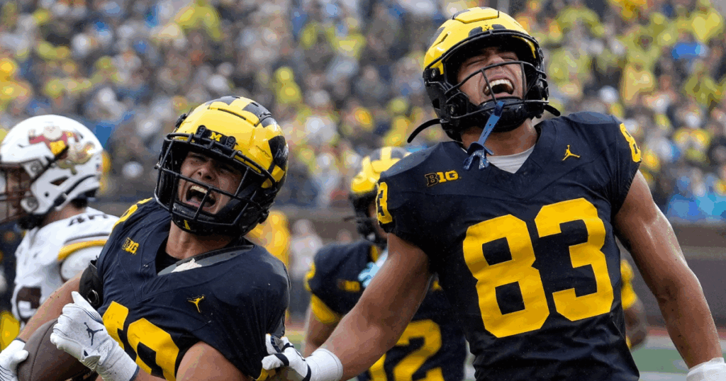 Michigan Wolverines football tight end Zack Marshall led the team in special teams snaps in 2024. (Photo by Eric Seals / USA TODAY NETWORK via Imagn Images)