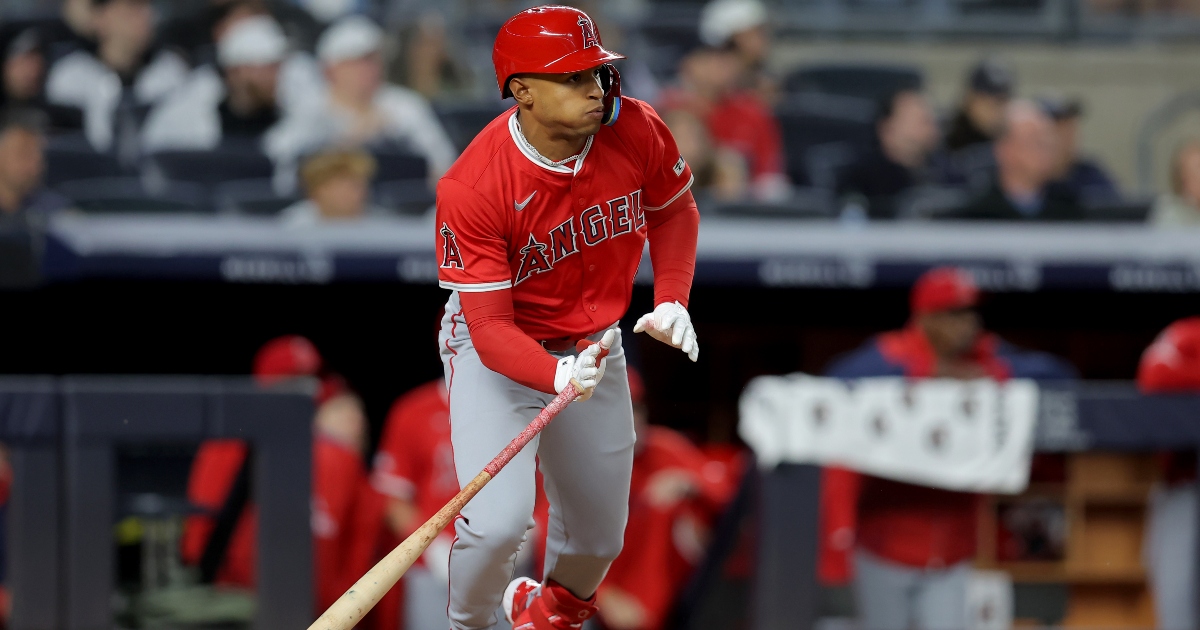 WATCH: Christian Moore records first MLB hit with triple at Yankee Stadium