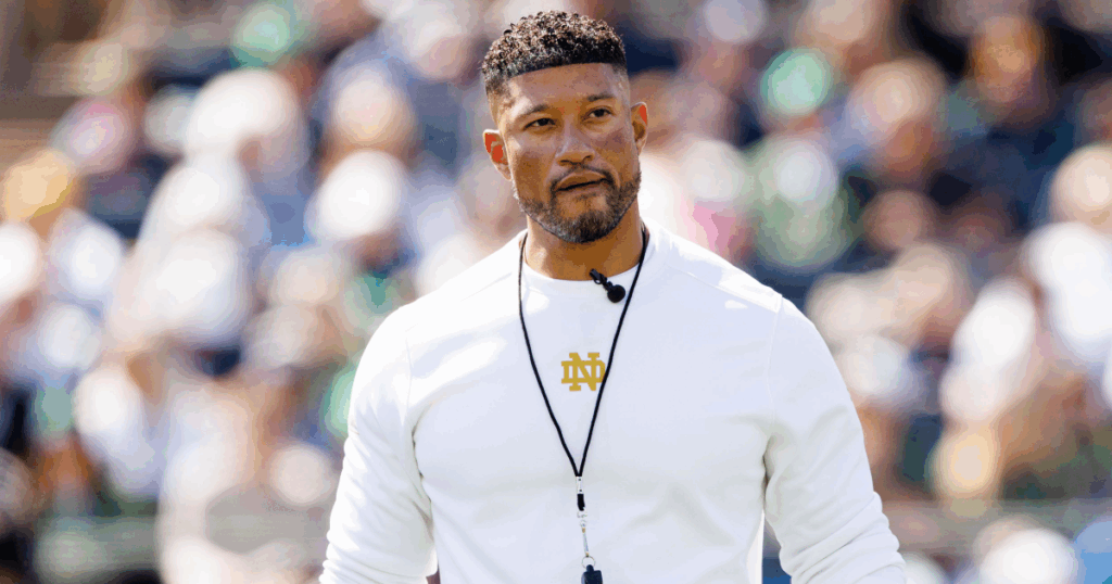 Notre Dame football coach Marcus Freeman was rumored to be of interest to some NFL teams this past season, including the Chicago Bears.