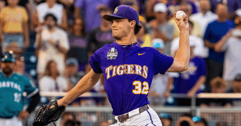 LSU coach Jay Johnson put pitcher Kade Anderson in some elite company after Saturday's performance in the College World Series.