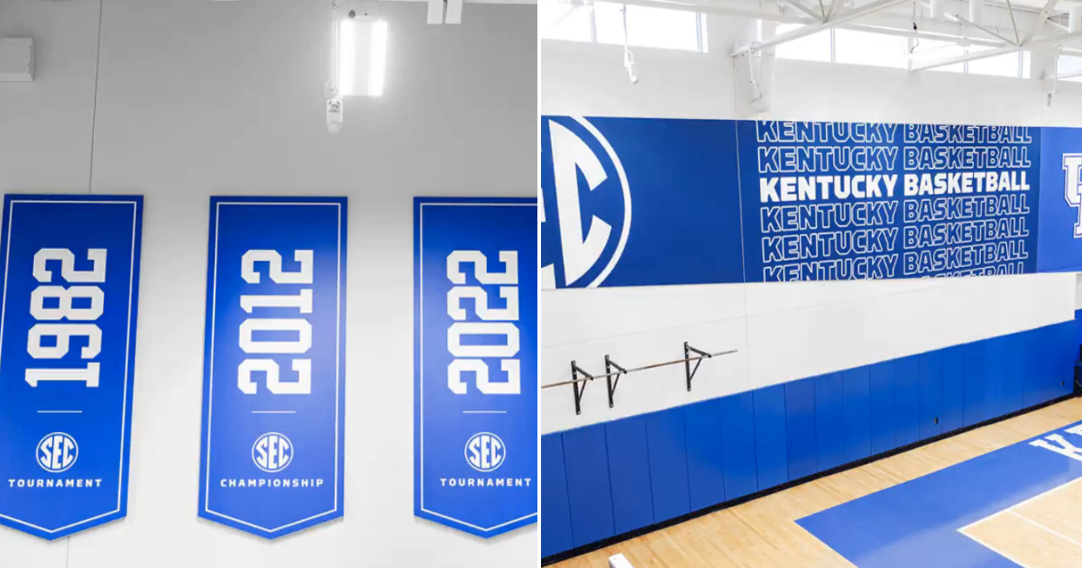 LOOK: Kentucky WBB got a practice gym upgrade (featuring SEC Champion banners)