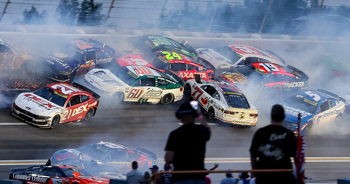Denny Hamlin baffled by NASCAR scoring in wake of massive Atlanta wreck: 'Somebody needs to clarify'