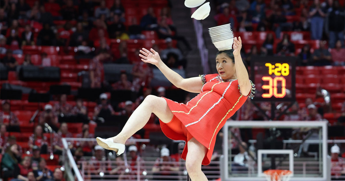 WATCH: Beloved halftime act Red Panda suffers scary injury after fall from elevated unicycle