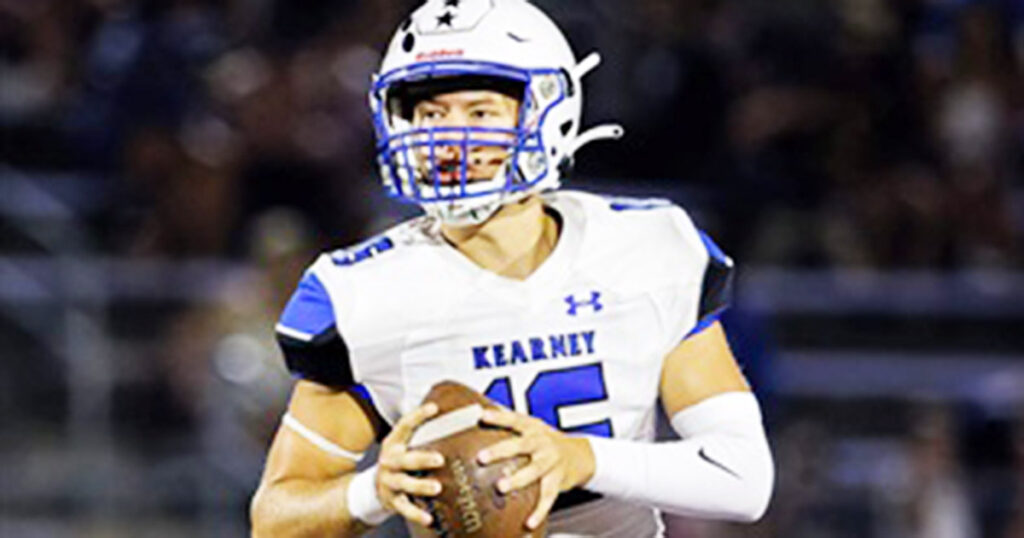 Among Kearney's new players now in starting roles, senior Zach Atchison (16) takes over at quarterback for the Bearcats.