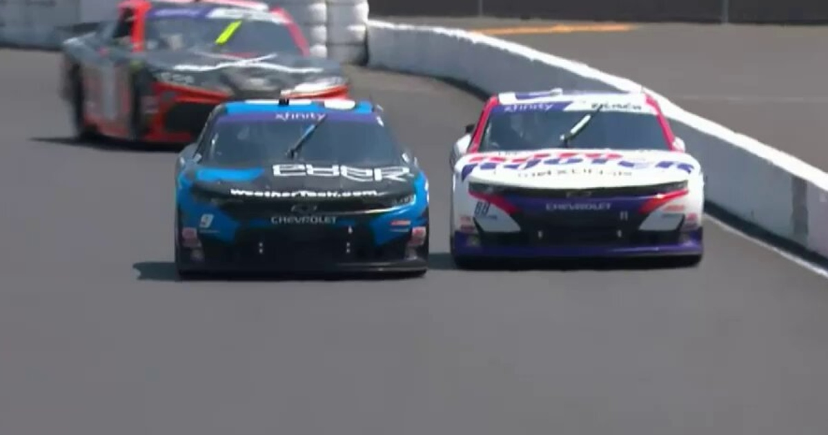 WATCH: Shane van Gisbergen gives thumbs-up to Connor Zilisch mid-pass after trading paint at Sonoma
