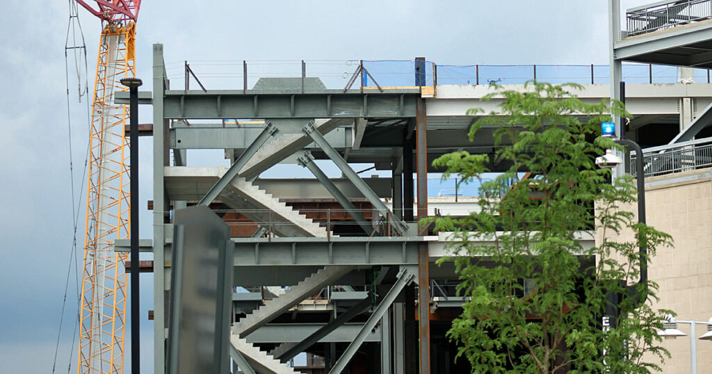 Construction continues at Beaver Stadium in this photo from mid-July. (Pickel/BWI)