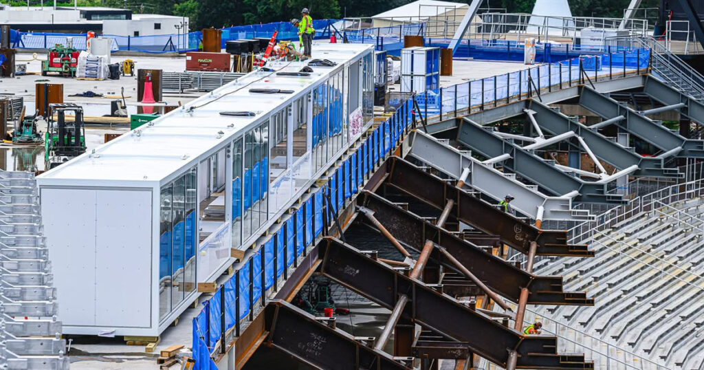 Construction work continues at Beaver Stadium on July 24 ahead of the Lions' season opener with Nevada on Aug. 30. (Photo courtesy of Penn State Athletics)