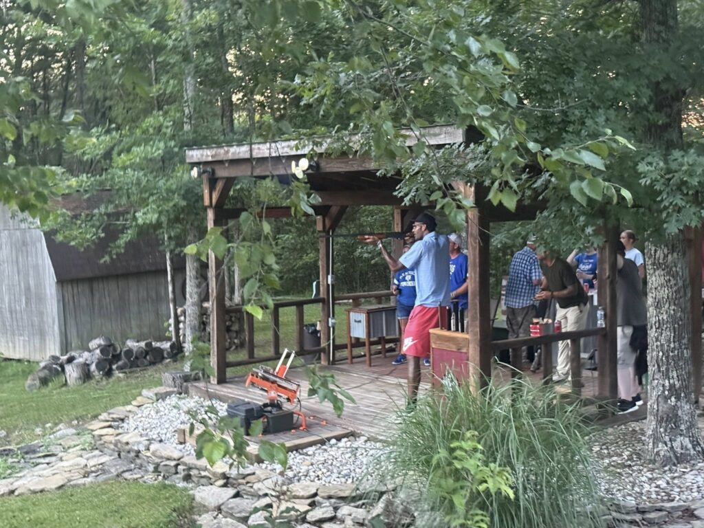 Former Kentucky Basketball star Willie Cauley-Stein trap shooting with Kentucky fans in Grant County - Photo courtesy of Amy Schry