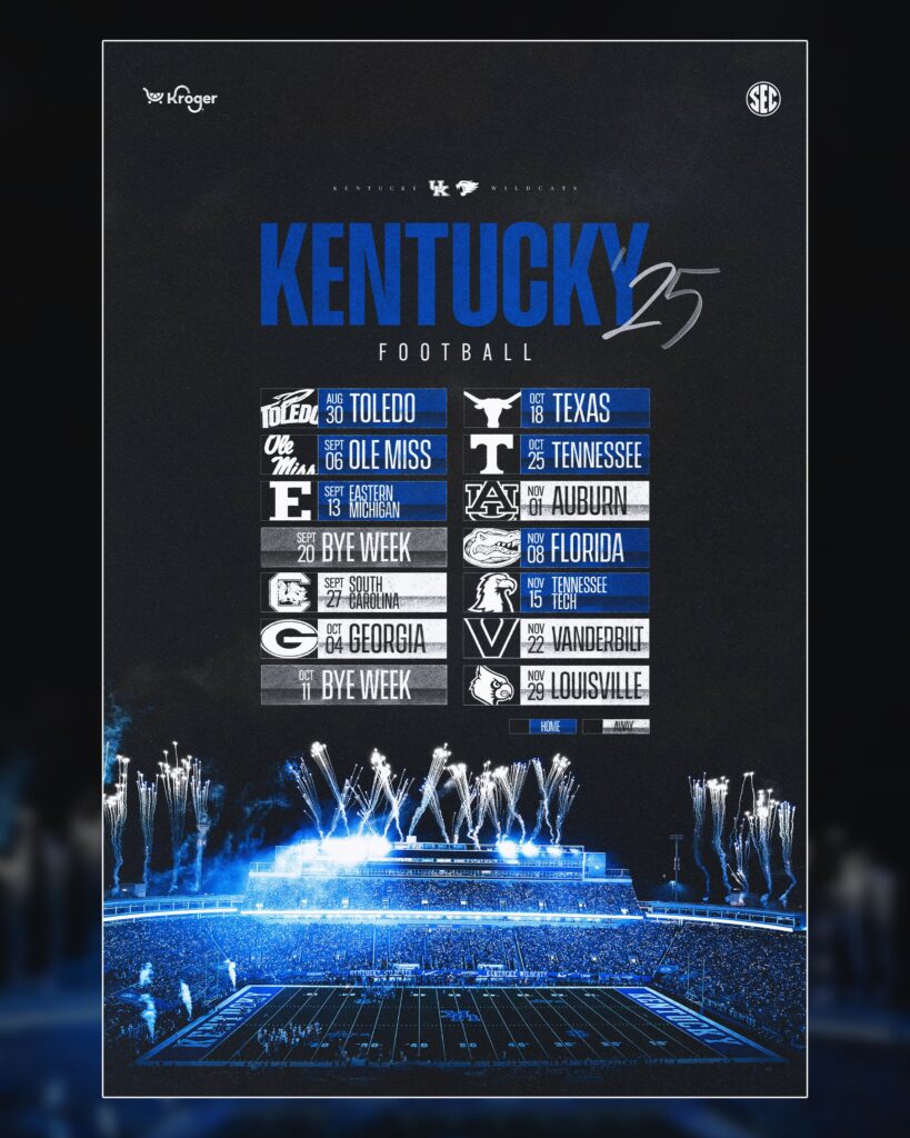 Kentucky football schedule poster