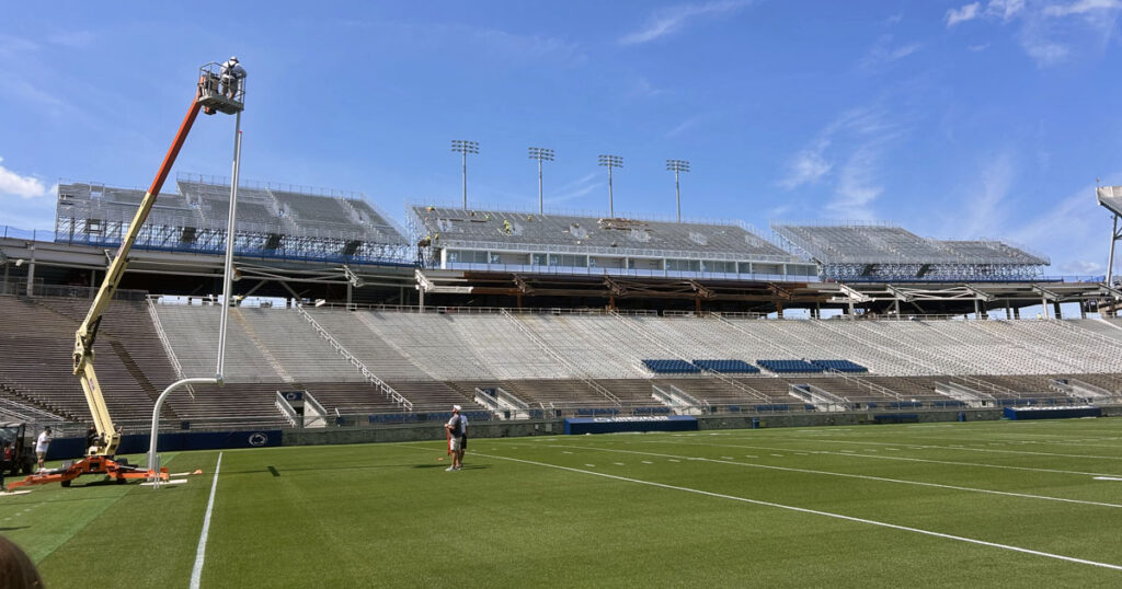 Temporary seating at Penn State's Beaver Stadium. (Pickel/BWI)