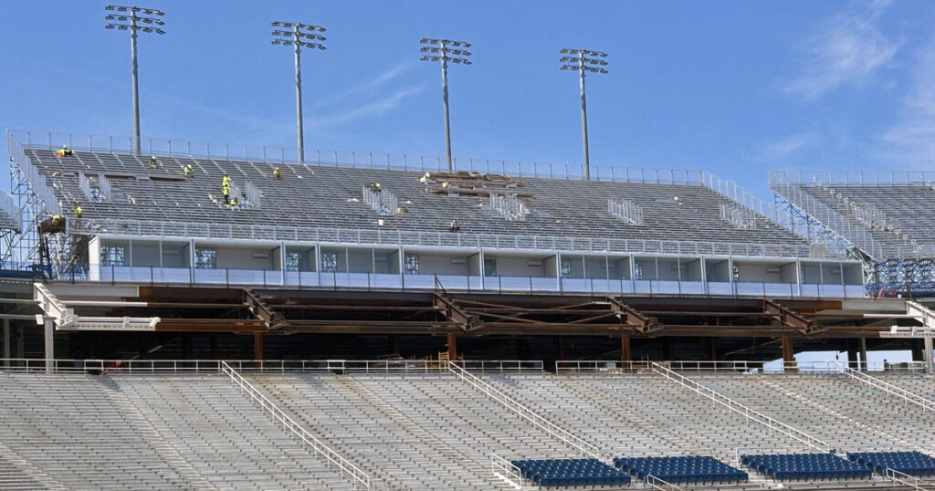 Temporary seating at Penn State's Beaver Stadium. (Pickel/BWI)