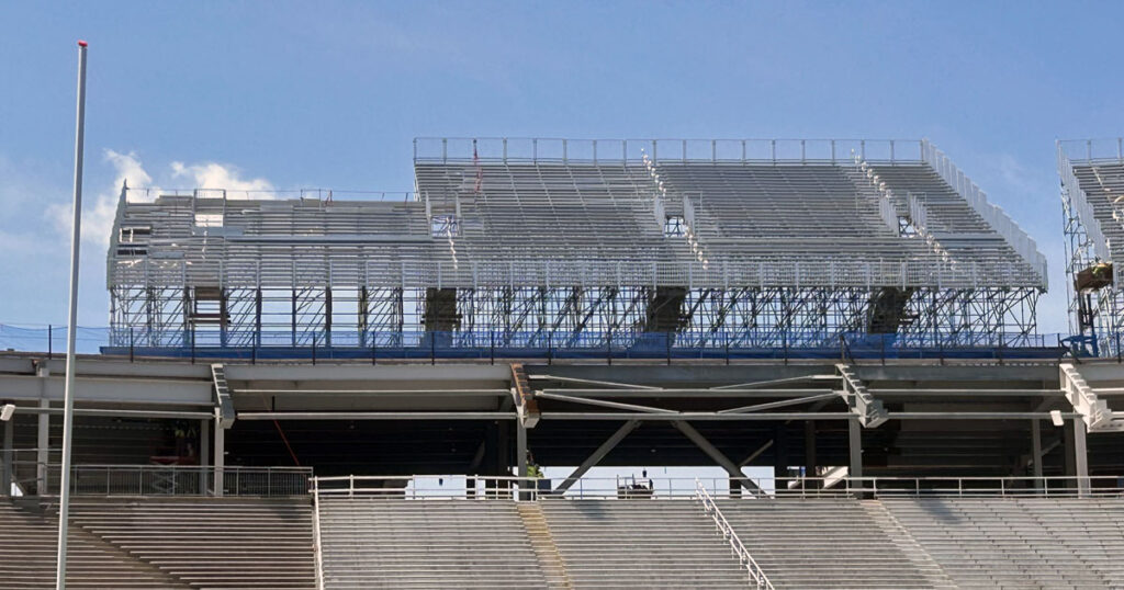 Beaver Stadium has temporary seating for the 2025 Penn State football season. (Pickel/BWI)