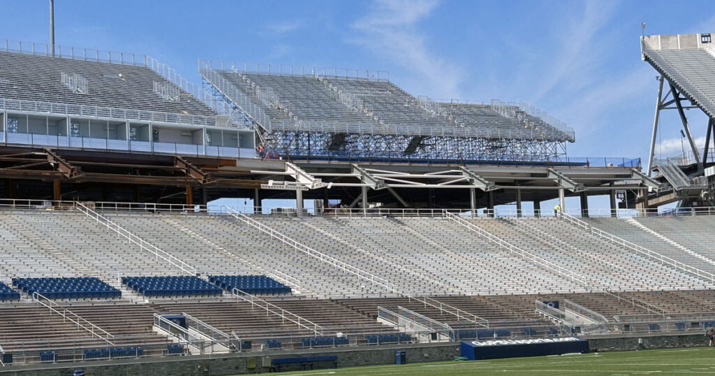 Temporary seating at Penn State's Beaver Stadium. (Pickel/BWI)