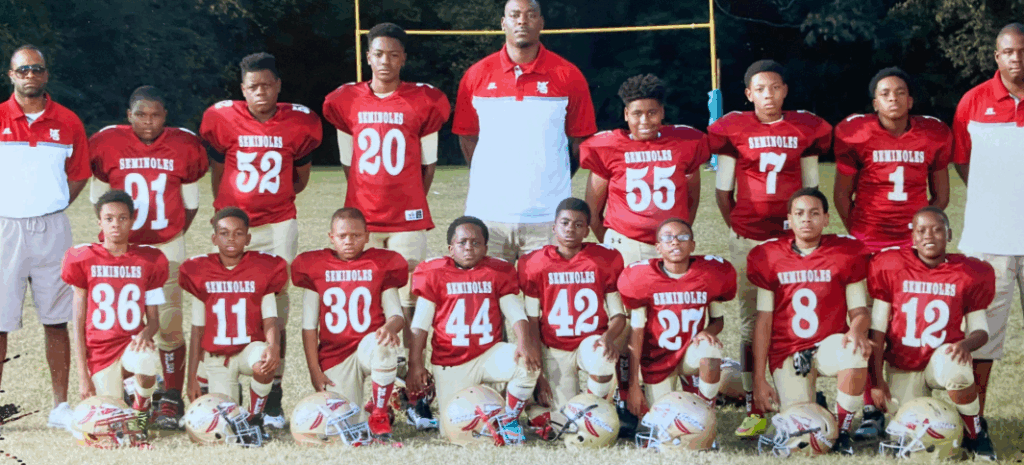 Florida State DE Jaden Jones wearing No. 20 as a 12-year-old with the Montgomery, Ala., Seminoles. (Courtesy of Mario Lane)
