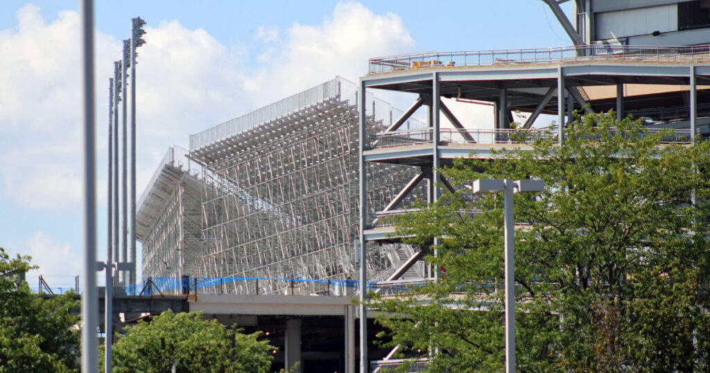 A view of the temporary bleachers in the southwest corner of Beaver Stadium. (Pickel/BWI)