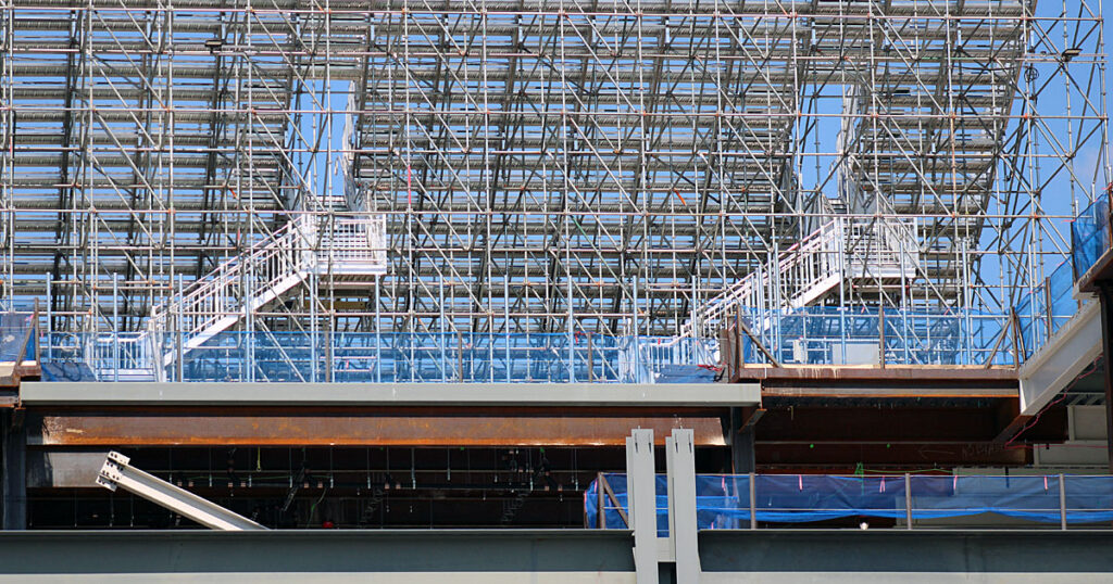 The steps that led to the temporary bleacher seats at Beaver Stadium. (Pickel/BWI)
