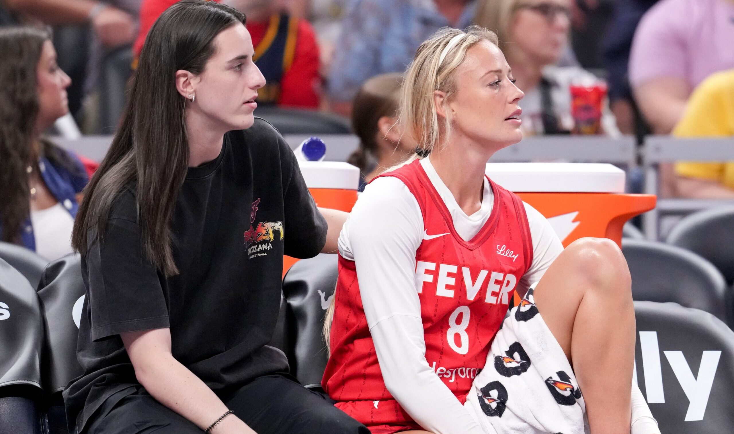 Caitlin Clark reacts to Indiana OT victory, Kelsey Mitchell heroics