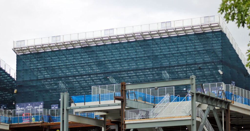 A backside view of the west side temporary seats at Beaver Stadium at Penn State. (Pickel/BWI)