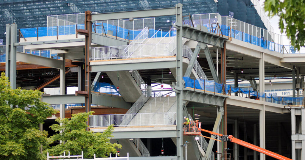 An updated look at the structures now in place on the west side of Beaver Stadium. (Pickel/BWI)