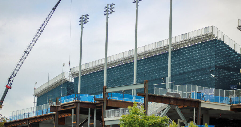 A backside view of the west side temporary seats at Beaver Stadium. (Pickel/BWI)