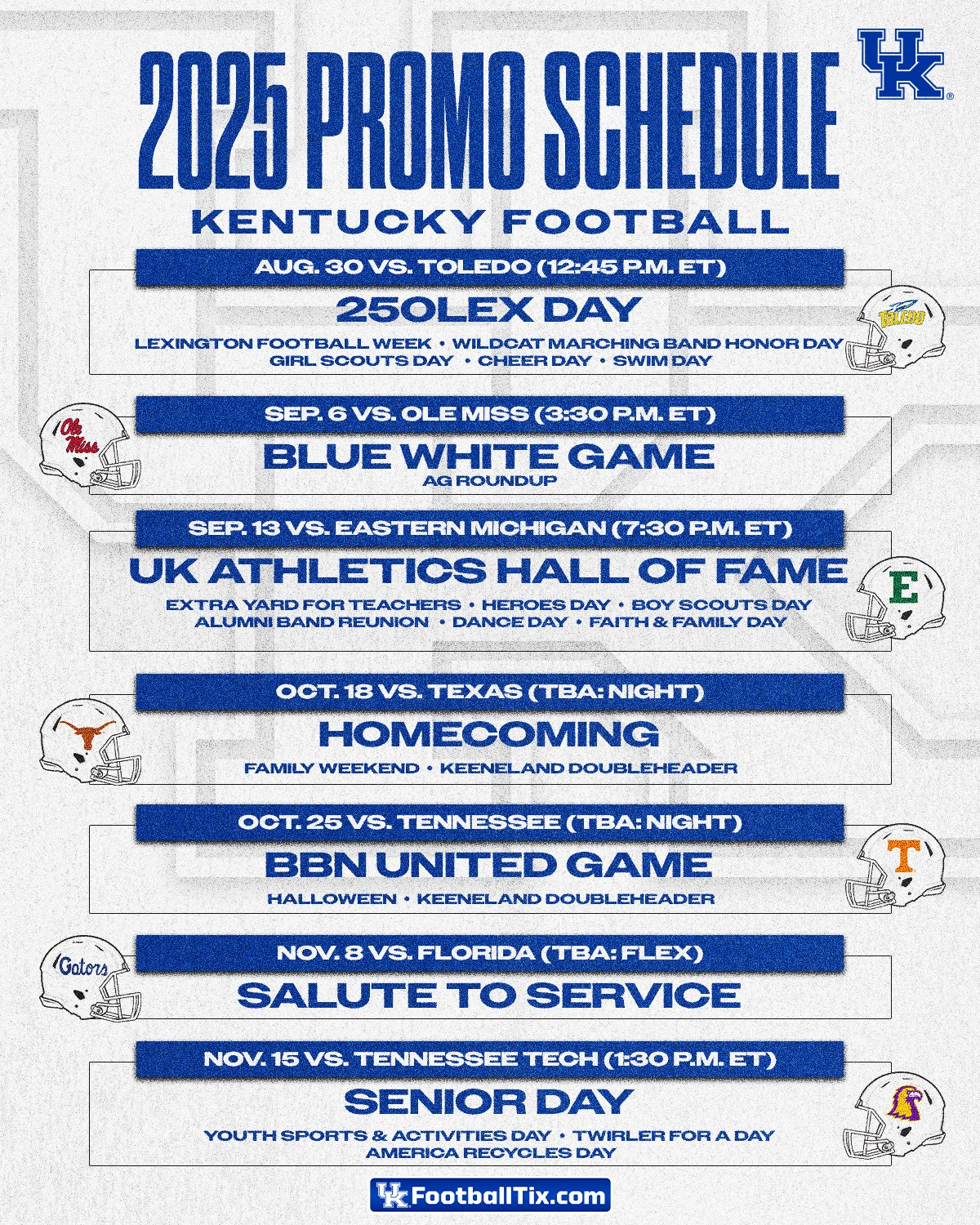 Kentucky Wildcats 2027 Football Schedule